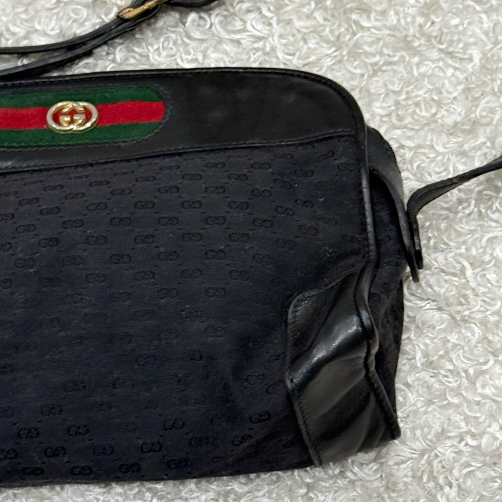 Vintage Gucci Interlocking GG Monogram Supreme Sherry Web Ophidia Bag - Picture 9 of 16